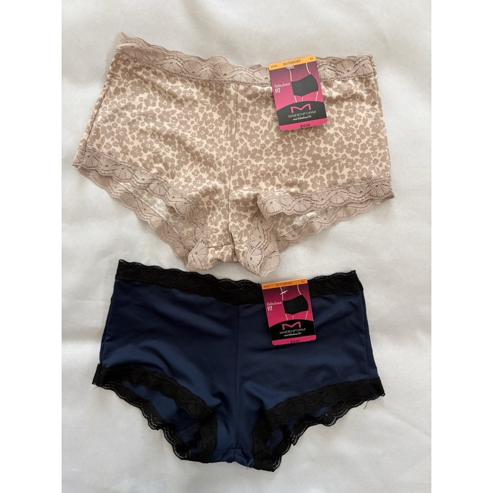 NEW Maidenform One Fab Fit Boyshort Panty 40760 Multicolor Women's Small 2 Pair